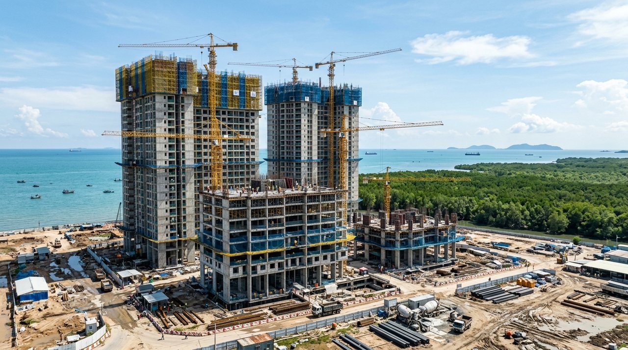 Căn hộ Imperia Green Paradise Cần Giờ thi công trên nền đất lấn biển mới