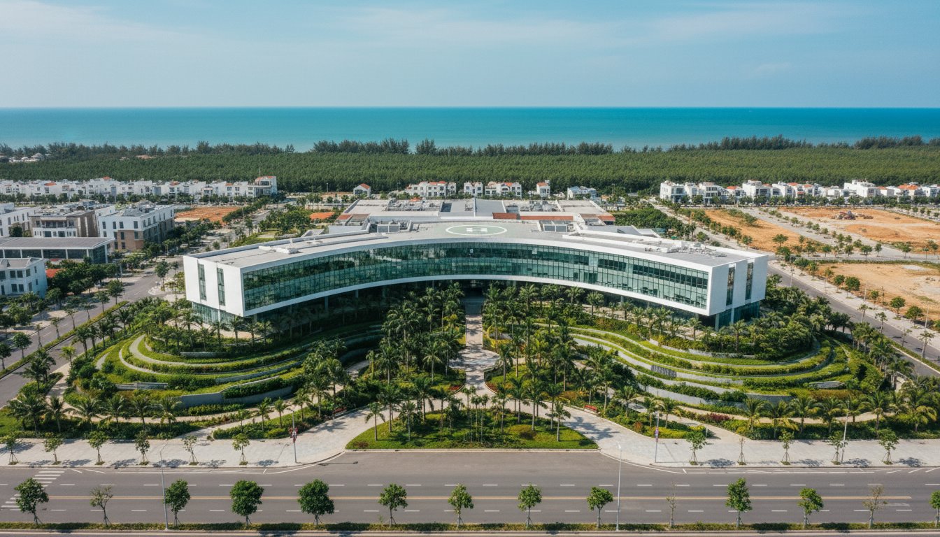 Benh vien quoc te trong khu do thi bien Vinhomes Green Paradise Can Gio